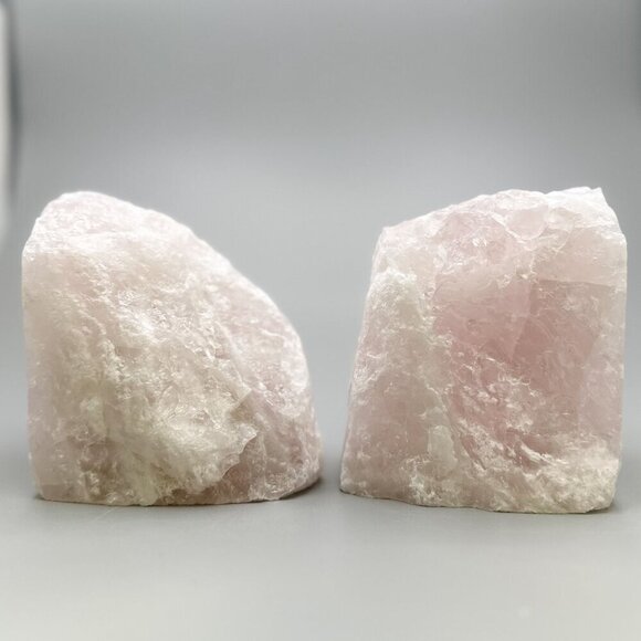 Rose Quartz Bookends, Natural Characteristics, Pink Crystal Bookends (AA) - Picture 6 of 10
